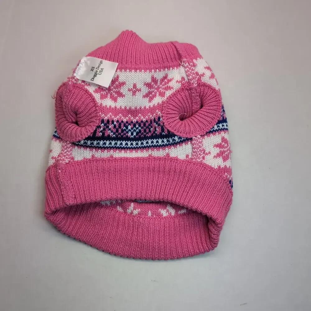 Lot of 2 Dog‎ Coat Sweater Size XSmall Yikeyo Grey Fleece Sherpa Pink Snowflake